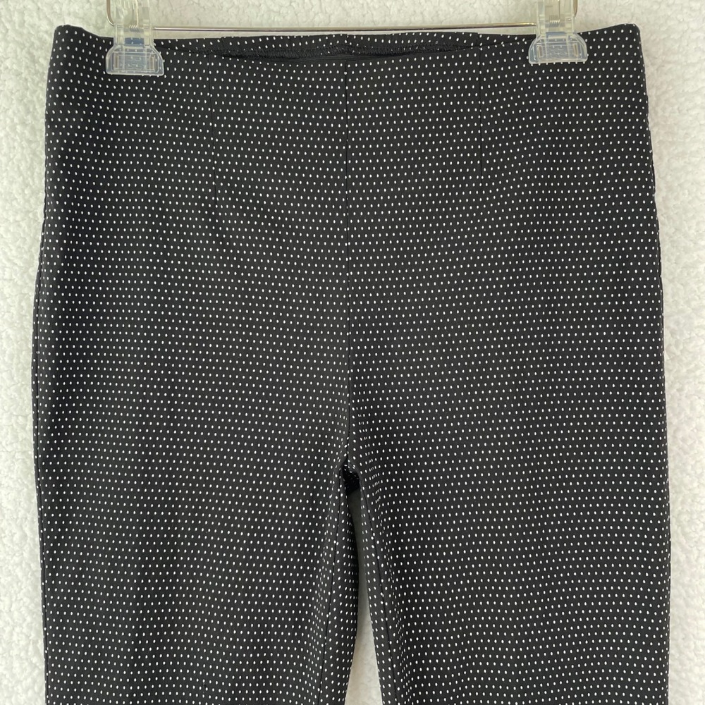 Chicos So Slimming Black White Polka Dot Ankle Pants Size 1 Medium Slim Pull On